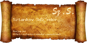 Sztankov Sándor névjegykártya